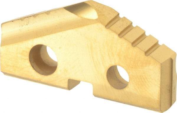 Allied Machine and Engineering - 1-1/4" Diam x 3/16" Thick, Seat Code 2, 132° Included Angle Spade Drill Insert - TiN Coated, Carbide, Grade K20, Series T-A - Eagle Tool & Supply