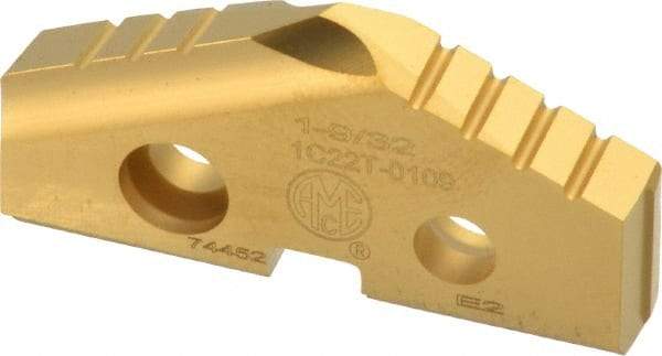 Allied Machine and Engineering - 1-9/32" Diam x 3/16" Thick, Seat Code 2, 132° Included Angle Spade Drill Insert - TiN Coated, Carbide, Grade K20, Series T-A - Eagle Tool & Supply