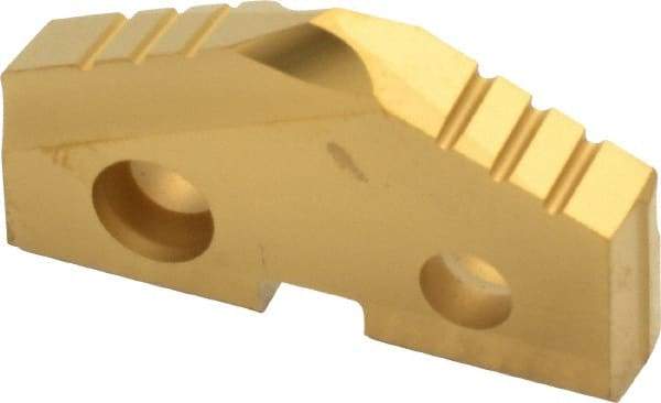 Allied Machine and Engineering - 1-1/8" Diam x 3/16" Thick, Seat Code 2, 132° Included Angle Spade Drill Insert - TiN Coated, Carbide, Grade P40, Series T-A - Eagle Tool & Supply