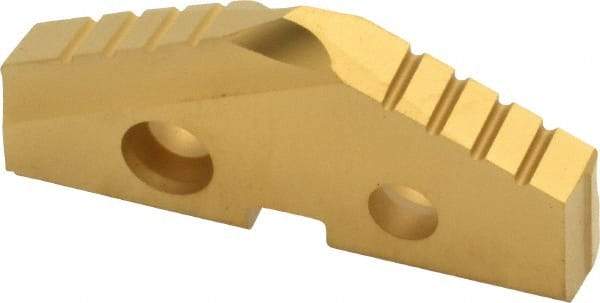 Allied Machine and Engineering - 1-3/8" Diam x 3/16" Thick, Seat Code 2, 132° Included Angle Spade Drill Insert - TiN Coated, Carbide, Grade P40, Series T-A - Eagle Tool & Supply