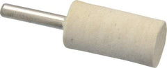 Divine Brothers - 3/4" Diam, 1/4" Shank Diam, Cylinder Shaped Mounted Bob - Medium Density, 1-1/2" Head Length, Wool Felt - Eagle Tool & Supply