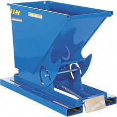 Vestil - 6,000 Lb Load Capacity, 1/3 Cu Yd, Steel Self-Dumping Hopper - 26" Wide x 51-7/8" Long x 38-1/16" High, Powder Coat Blue - Eagle Tool & Supply