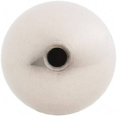 Gibraltar - 10-24 Thread, 1" Diam, Threaded Hole Ball Knob - Natural, Stainless Steel, Smooth Grip, 3/8" Hole Depth - Eagle Tool & Supply