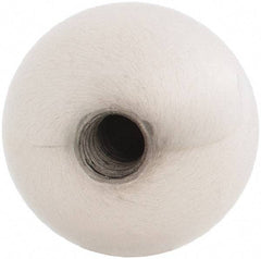 Gibraltar - 1/4-20 Thread, 1" Diam, Threaded Hole Ball Knob - Natural, Stainless Steel, Smooth Grip, 1/2" Hole Depth - Eagle Tool & Supply