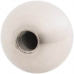 Gibraltar - 5/16-18 Thread, 1" Diam, Threaded Hole Ball Knob - Natural, Stainless Steel, Smooth Grip, 1/2" Hole Depth - Eagle Tool & Supply
