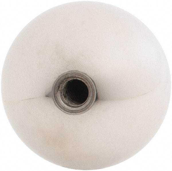 Gibraltar - 1/4-20 Thread, 1.38" Diam, Threaded Hole Ball Knob - Natural, Stainless Steel, Smooth Grip, 5/8" Hole Depth - Eagle Tool & Supply