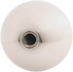 Gibraltar - 1/4-28 Thread, 1.38" Diam, Threaded Hole Ball Knob - Natural, Stainless Steel, Smooth Grip, 5/8" Hole Depth - Eagle Tool & Supply