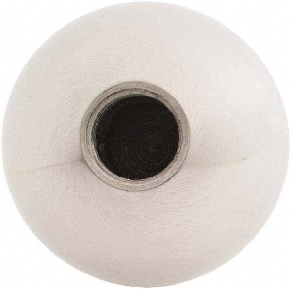 Gibraltar - 7/16-20 Thread, 1.38" Diam, Threaded Hole Ball Knob - Natural, Stainless Steel, Smooth Grip, 5/8" Hole Depth - Eagle Tool & Supply