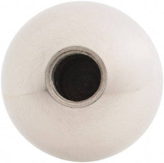 Gibraltar - 7/16-20 Thread, 1.38" Diam, Threaded Hole Ball Knob - Natural, Stainless Steel, Smooth Grip, 5/8" Hole Depth - Eagle Tool & Supply