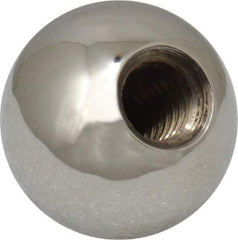 Gibraltar - 3/8-16 Thread, 1" Diam, Threaded Hole Ball Knob - Natural, Stainless Steel, Smooth Grip, 1/2" Hole Depth - Eagle Tool & Supply