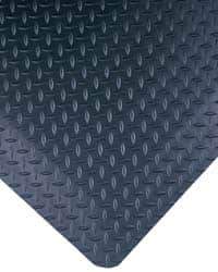 Wearwell - 10' Long x 3' Wide, Dry Environment, Anti-Fatigue Matting - Black, Vinyl with Nitrile Blend Base, Beveled on 4 Sides - Eagle Tool & Supply