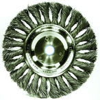 8" - Diameter Standard Twist Knot Wire Wheel; .014" Steel Fill; 3/4" Arbor Hole - Eagle Tool & Supply