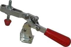 De-Sta-Co - 375 Lb Holding Capacity, Vertical Handle, Manual Hold Down Toggle Clamp - 60° Handle Movement, 185° Bar Opening, U-Bar, Flanged Base, Electro-Plated Zinc, Carbon Steel - Eagle Tool & Supply