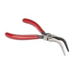 Proto - 6-5/16" OAL, 1-5/8" Jaw Length x 3/4" Jaw Width, Long Nose Bent Nose Pliers - Serrated Jaw, Chain Nose Head, Plastisol Handles - Eagle Tool & Supply