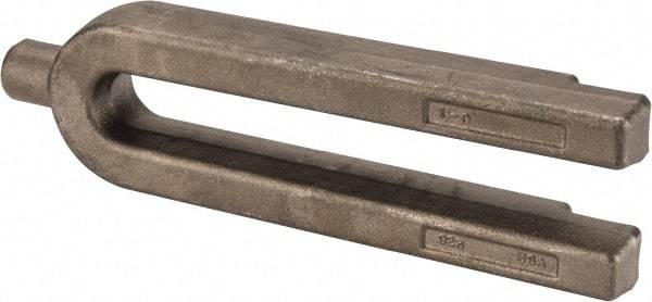 Made in USA - 2-3/4" Wide x 1-1/4" High, Carbon Steel, Plain, U Shaped Strap Clamp - 15/16" Stud, 10" OAL, 9" Slot Length, 15/16" Slot Width - Eagle Tool & Supply