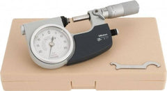 Mitutoyo - 0 to 1 Inch Range, 0.0001 Inch Graduation, Mechanical Indicating Micrometer - Accurate to 0.0001 Inch, Carbide-Tipped Measuring Face, Includes Fitted Plastic Case - Eagle Tool & Supply