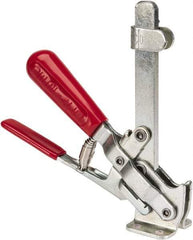 De-Sta-Co - 500 Lb Holding Capacity, Vertical Handle, Manual Hold Down Toggle Clamp - 57° Handle Movement, 99° Bar Opening, Solid Bar, Flanged Base, Electro-Plated Zinc, Carbon Steel - Eagle Tool & Supply