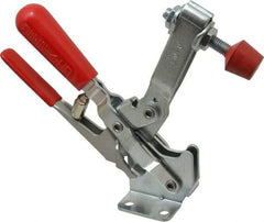 De-Sta-Co - 600 Lb Holding Capacity, Vertical Handle, Manual Hold Down Toggle Clamp - 58° Handle Movement, 103° Bar Opening, U-Bar, Flanged Base, Electro-Plated Zinc, Carbon Steel - Eagle Tool & Supply
