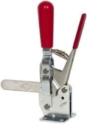 De-Sta-Co - 750 Lb Holding Capacity, Vertical Handle, Manual Hold Down Toggle Clamp - 58° Handle Movement, 103° Bar Opening, Solid Bar, Flanged Base, Electro-Plated Zinc, Carbon Steel - Eagle Tool & Supply