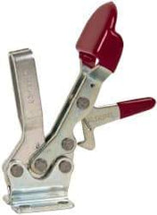 De-Sta-Co - 500 Lb Holding Capacity, Horizontal Handle, Manual Hold Down Toggle Clamp - 70° Handle Movement, 92° Bar Opening, U-Bar, Flanged Base, Electro-Plated Zinc, Carbon Steel - Eagle Tool & Supply