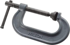 Wilton - Regular-Duty 3" Max Opening, 1-15/16" Throat Depth, Forged Steel Standard C-Clamp - 3,000 Lb Capacity, 0" Min Opening, Standard Throat Depth - Eagle Tool & Supply