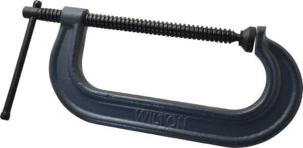 Wilton - Regular-Duty 8" Max Opening, 3-7/16" Throat Depth, Forged Steel Standard C-Clamp - 5,200 Lb Capacity, 0" Min Opening, Standard Throat Depth - Eagle Tool & Supply