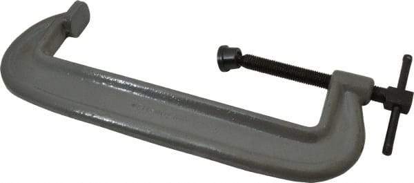 Wilton - Heavy-Duty 12" Max Opening, 2-15/16" Throat Depth, Forged Steel Standard C-Clamp - 15,000 Lb Capacity, 8" Min Opening, Standard Throat Depth, Cold Drawn Steel Screw - Eagle Tool & Supply