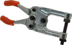 Lapeer - 181.44 Kg Load Capacity, 1-3/16" Throat Depth, 4-3/4" OAL, Carbon Steel, C Style Plier Clamp - 31/32" Max Jaw Capacity, 1/4-20 Spindle, 0.97" Open Throat Height, Orange Handle, Spindle End - Eagle Tool & Supply