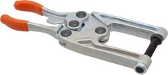 Lapeer - 544.31 Kg Load Capacity, 2-1/4" Throat Depth, 8-3/8" OAL, Carbon Steel, C Style Plier Clamp - 1-3/4" Max Jaw Capacity, 3/8-24 Spindle, 1.22" Open Throat Height, Orange Handle, Spindle End - Eagle Tool & Supply