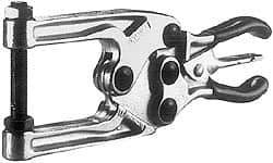 Lapeer - 816.47 Kg Load Capacity, 1-1/4" Throat Depth, 7-3/8" OAL, Carbon Steel, C Style Plier Clamp - 1-3/4" Max Jaw Capacity, 3/8-24 Spindle, 1.25" Open Throat Height, Orange Handle, Spindle End - Eagle Tool & Supply