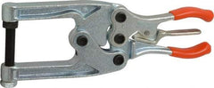 Lapeer - 544.31 Kg Load Capacity, 2-1/4" Throat Depth, 8-3/8" OAL, Carbon Steel, C Style Plier Clamp - 1-3/4" Max Jaw Capacity, 3/8-24 Spindle, 1.22" Open Throat Height, Orange Handle, Spindle End - Eagle Tool & Supply