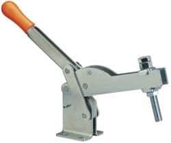 Lapeer - 1,200 Lb Holding Capacity, Vertical Handle, Manual Hold Down Toggle Clamp - 155° Handle Movement, 110° Bar Opening, U-Bar, Flanged Base, Carbon Steel - Eagle Tool & Supply