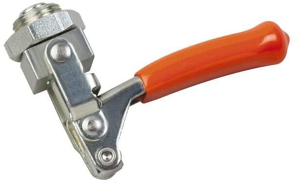 Lapeer - 250 Lb Load Capacity, Mounting Plate Base, Carbon Steel, Standard Straight Line Action Clamp - 3/8" Plunger Diam, Straight Handle - Eagle Tool & Supply
