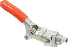 Lapeer - 350 Lb Load Capacity, Mounting Plate Base, Carbon Steel, Standard Straight Line Action Clamp - 7/16" Plunger Diam, Straight Handle - Eagle Tool & Supply