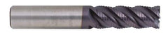 Kennametal - 3/4" Diam, 1-1/2" LOC, 6 Flute Solid Carbide 0.05" Corner Radius Roughing End Mill - AlTiN Finish, 4" OAL, 3/4" Shank Diam, Single End, Centercutting, 40° Helix - Eagle Tool & Supply