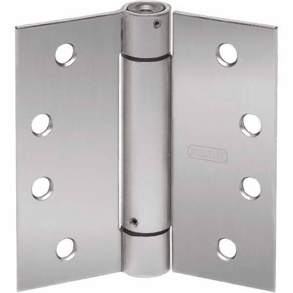 Stanley - 4-1/2" Long x 4-1/2" Wide Grade 1 304 Stainless Steel Full Mortise Spring Commercial Hinge - Eagle Tool & Supply