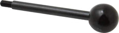 Gibraltar - 10-32 Stem, 3/4" Knob Diam, 1/4" Shaft Diam, Gear Lever Arm with Ball Knob - 3/8" Thread Length, 3" Handle Length, Carbon Steel Shaft, Plastic Knob - Eagle Tool & Supply