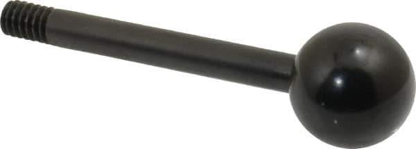 Gibraltar - 1/4-20 Stem, 3/4" Knob Diam, 1/4" Shaft Diam, Gear Lever Arm with Ball Knob - 3/8" Thread Length, 2-1/2" Handle Length, Carbon Steel Shaft, Plastic Knob - Eagle Tool & Supply