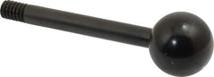 Gibraltar - 1/4-20 Stem, 3/4" Knob Diam, 1/4" Shaft Diam, Gear Lever Arm with Ball Knob - 3/8" Thread Length, 2-1/2" Handle Length, Carbon Steel Shaft, Plastic Knob - Eagle Tool & Supply