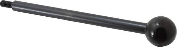 Gibraltar - 1/4-20 Stem, 1" Knob Diam, 3/8" Shaft Diam, Gear Lever Arm with Ball Knob - 1/2" Thread Length, 6" Handle Length, Carbon Steel Shaft, Plastic Knob - Eagle Tool & Supply
