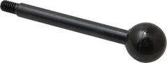 Gibraltar - 5/16-18 Stem, 1" Knob Diam, 3/8" Shaft Diam, Gear Lever Arm with Ball Knob - 1/2" Thread Length, 4" Handle Length, Carbon Steel Shaft, Plastic Knob - Eagle Tool & Supply