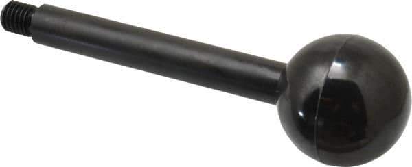 Gibraltar - 1/2-13 Stem, 1-7/8" Knob Diam, 5/8" Shaft Diam, Gear Lever Arm with Ball Knob - 5/8" Thread Length, 6" Handle Length, Carbon Steel Shaft, Plastic Knob - Eagle Tool & Supply