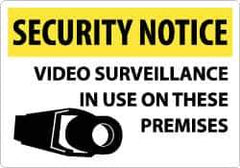 NMC - "Security Notice - Video Surveillance in Use on These Premises", 14" Long x 20" Wide, Rigid Plastic Safety Sign - Rectangle, 0.05" Thick, Use for Security & Admittance - Eagle Tool & Supply