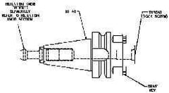 Collis Tool - CAT50 Taper Shank 1-1/4" Pilot Diam Shell Mill Holder - 5-1/2" Flange to Nose End Projection, 2-3/4" Nose Diam, 5/8-18 Lock Screw - Exact Industrial Supply