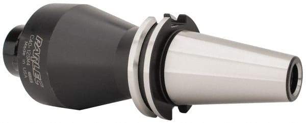 Parlec - CAT40 Taper Shank 1-1/4" Pilot Diam Shell Mill Holder - 4" Flange to Nose End Projection, 2-3/4" Nose Diam, 5/8-18 Lock Screw - Exact Industrial Supply