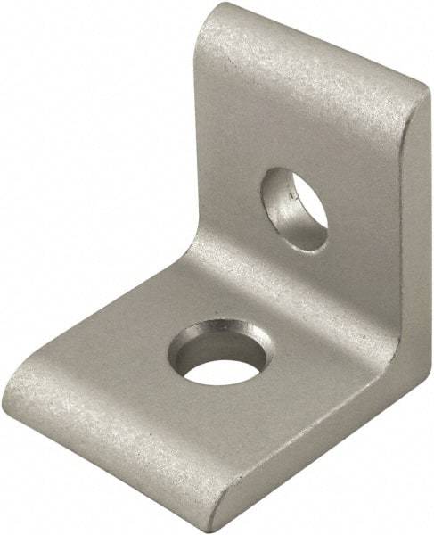 80/20 Inc. - 25mm Wide, Open Shelving 2 Hole Inside Corner Bracket - Aluminum, Clear Anodized Finish, 22mm Long, Use with 25 Series & Bolt Kit 75-3404 - Eagle Tool & Supply