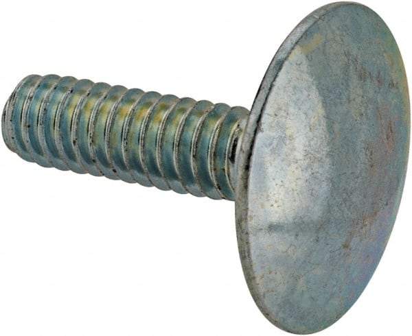 Value Collection - 1/4-20, 7/8" Length Under Head, Step Bolt - 27/32" Head Diam, 1006-1050 Steel, Zinc-Plated Finish - Eagle Tool & Supply