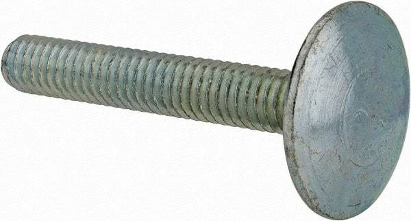 Value Collection - 5/16-18, 2" Length Under Head, Step Bolt - 1-1/16" Head Diam, 1006-1050 Steel, Zinc-Plated Finish - Eagle Tool & Supply