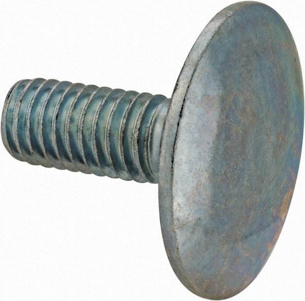 Value Collection - 3/8-16, 1" Length Under Head, Step Bolt - 1-1/4" Head Diam, 1006-1050 Steel, Zinc-Plated Finish - Eagle Tool & Supply