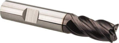 SGS - 1/2", 4 Flute, Single End, Solid Carbide, 0.03" Corner Radius End Mill - 3" OAL, Right Hand Flute, 1" LOC, Right Hand Cut - Eagle Tool & Supply